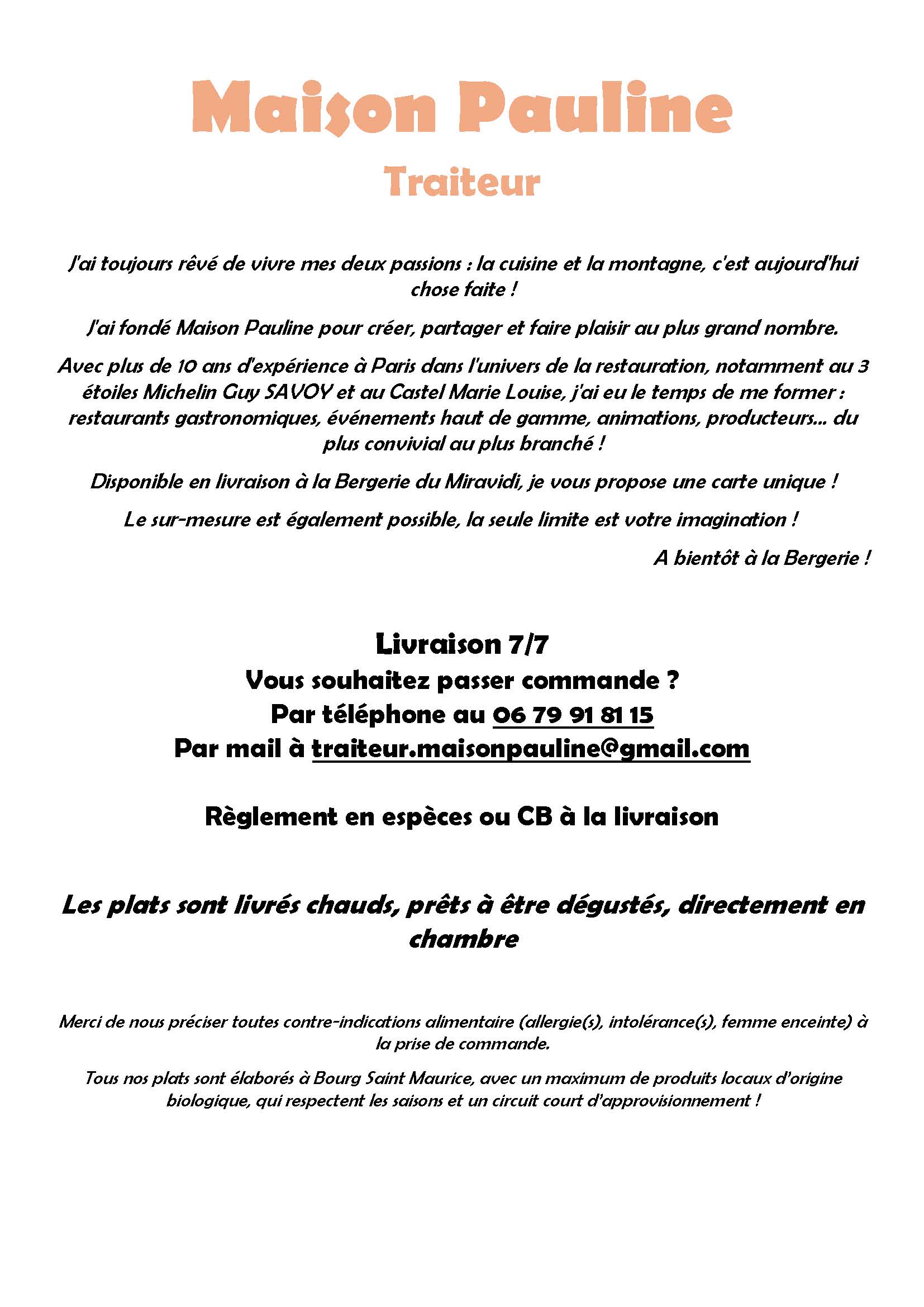 Maison Pauline Traiteur Carte Automne Hiver 2026 LA BERGERIE DU MIRAVIDI_Page_1